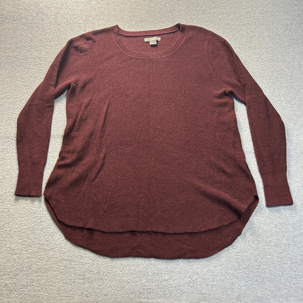 Rib Knit Sweater Womens Burgundy XXL Long Sleeve Tunic Top Natural Reflections